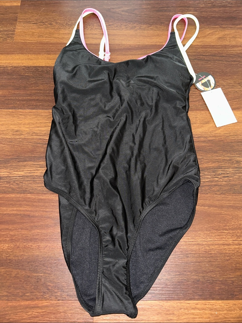 No Boundaries Retro Style Neon One-piece Double Strap Swim Suit NWT - Picture 2 of 8